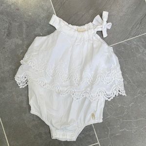 Ronoel white lace romper size 12-18 months